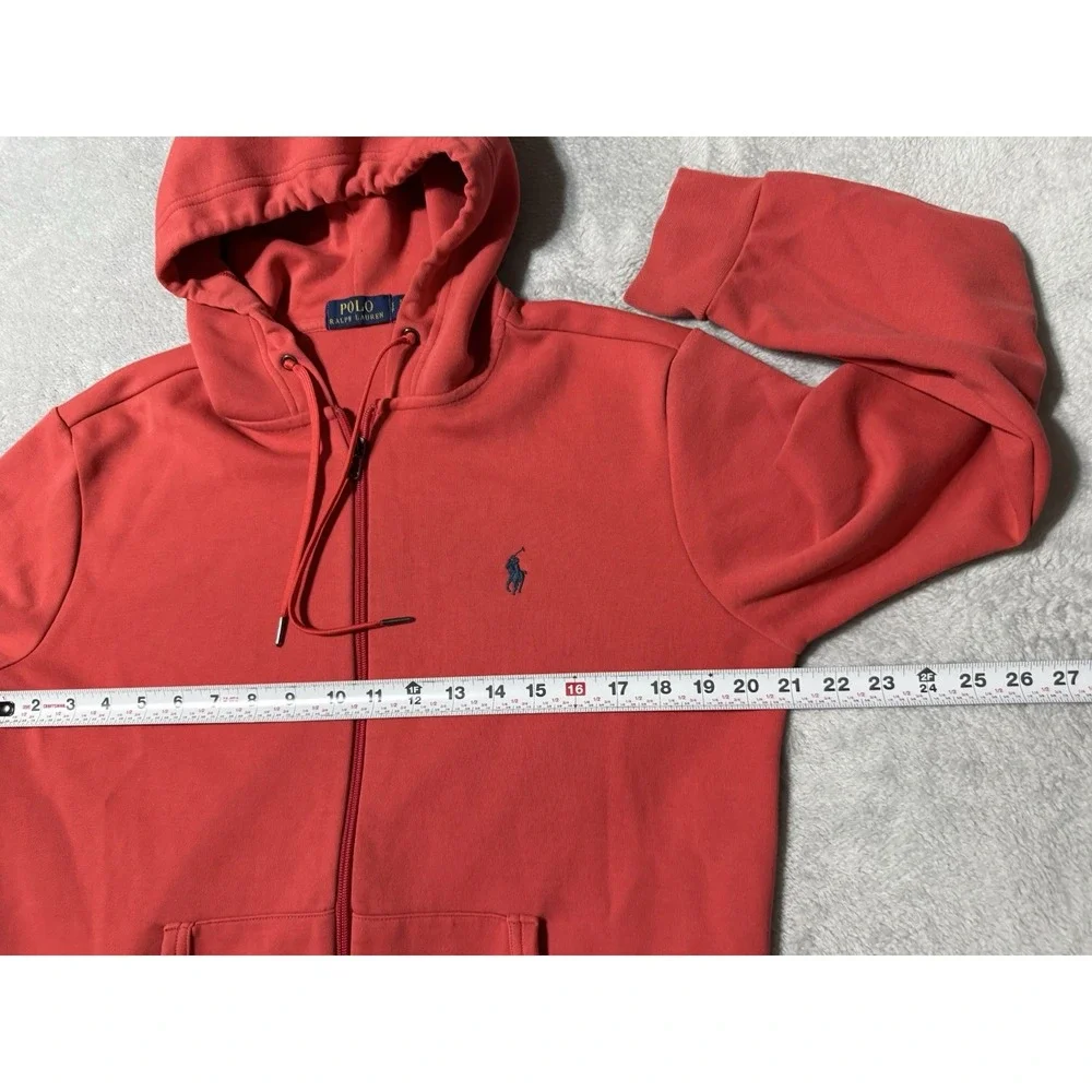 Polo Ralph Lauren Mens Small Sweatshirt Hoodie Red Full Zip